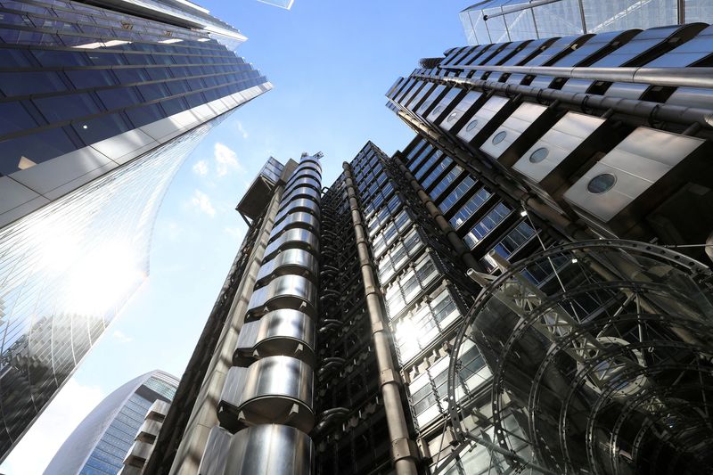 &copy; Reuters. FILE PHOTO: Lloyds of London's headquarters are seen in the City of London, Britain, July 31, 2018. REUTERS/Simon Dawson
