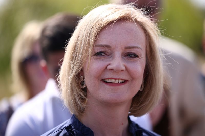 &copy; Reuters. FILE PHOTO: British Foreign Secretary and Conservative leadership candidate Liz Truss attends a Conservative Party leadership campaign event in Marden, Britain, July 23, 2022. REUTERS/Henry Nicholls