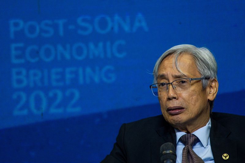 © Reuters. Philippine central bank chief Felipe Medalla attends an economic briefing following President Ferdinand Marcos Jr's first State of the Nation Address, in Pasay City, Metro Manila, Philippines, July 26, 2022. REUTERS/Lisa Marie David