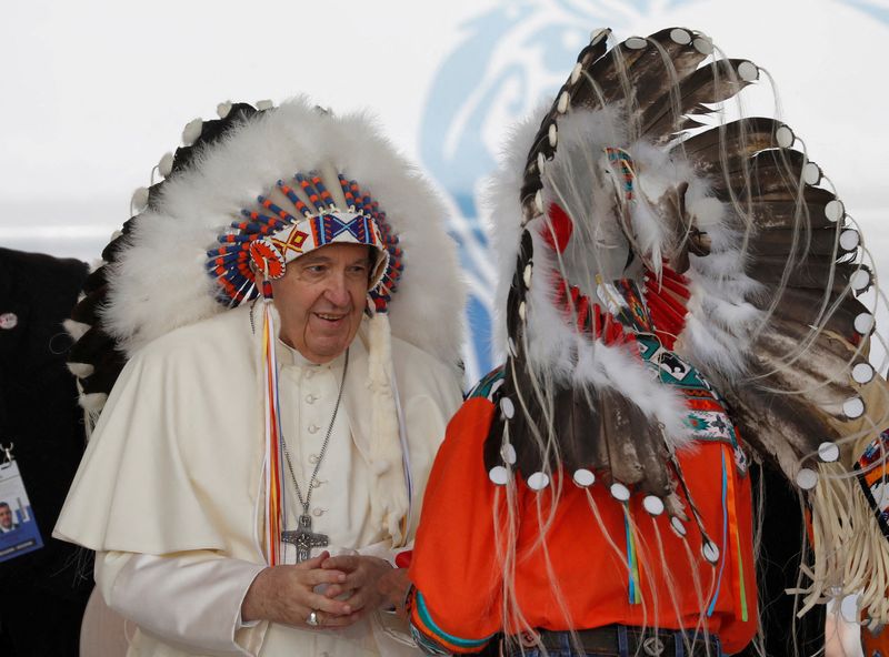 During Mass in Canada, Pope praises indigenous people's reverence for elders