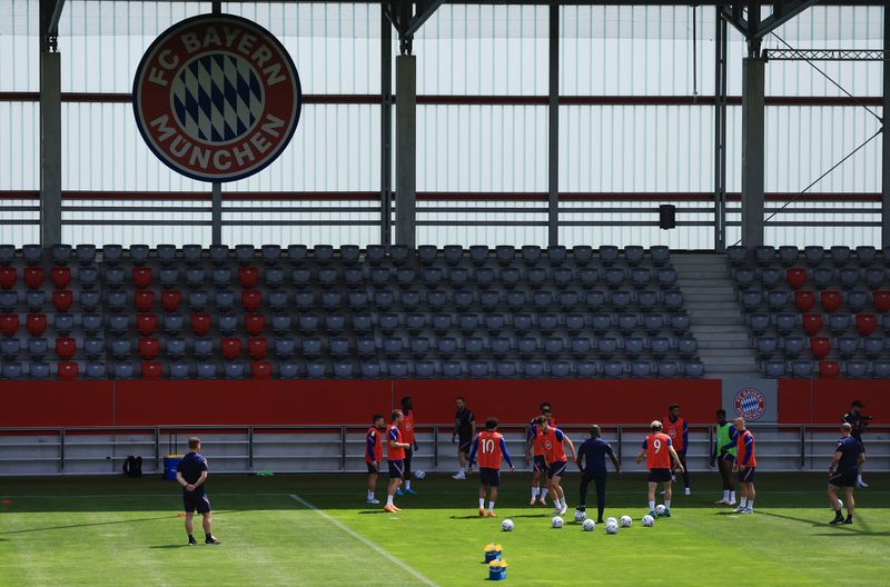 &copy; Reuters. جانب من تدريب فريق بايرن ميونيخ في 6 يونيو حزيران 2022. رويترز