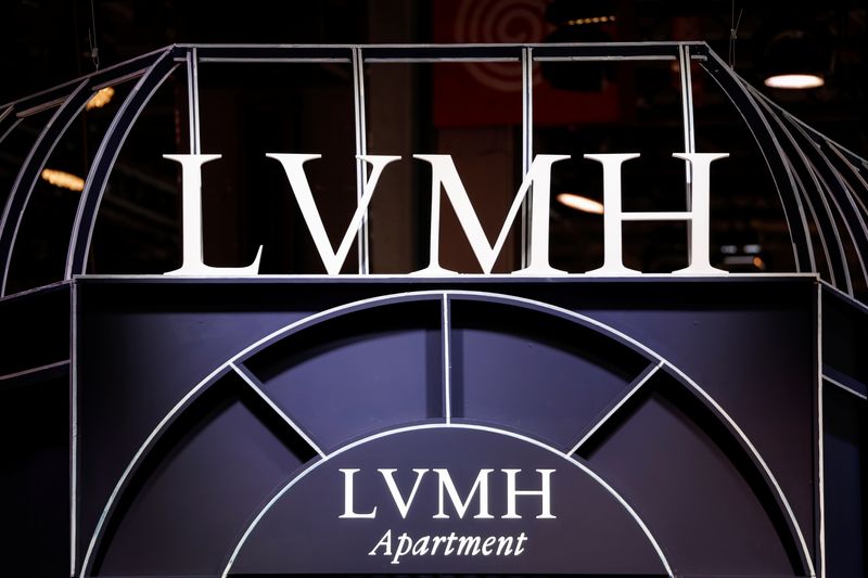 &copy; Reuters. A logo of LVMH is seen at its exhibition space, at the Viva Technology conference dedicated to innovation and startups at Porte de Versailles exhibition center in Paris, France June 15, 2022. REUTERS/Benoit Tessier