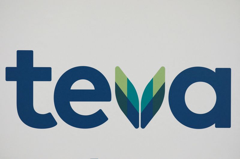 &copy; Reuters. FILE PHOTO: The logo of Teva Pharmaceutical Industries is seen during a news conference hold by its CEO, Kare Schultz, to discuss the company's 2019 outlooks in Tel Aviv, Israel February 19, 2019. REUTERS/Amir Cohen/File Photo