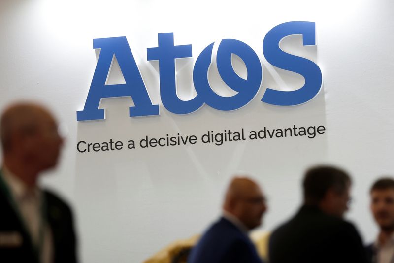 &copy; Reuters. The logo of Atos is pictured at the Eurosatory international defence and security exhibition in Villepinte, near Paris, France June 13, 2022. REUTERS/Benoit Tessier