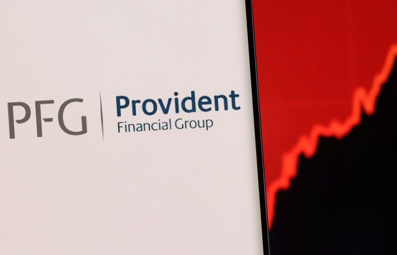 &copy; Reuters. Provident Financial Group logo is seen on a smartphone in front of displayed stock graph in this illustration taken, December 1, 2021. REUTERS/Dado Ruvic/Illustration