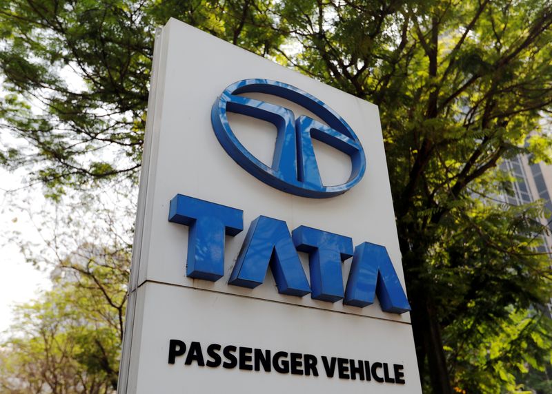 &copy; Reuters. FILE PHOTO: A Tata Motors logo is pictured outside the company showroom in Mumbai, India February 5, 2018. REUTERS/Danish Siddiqui