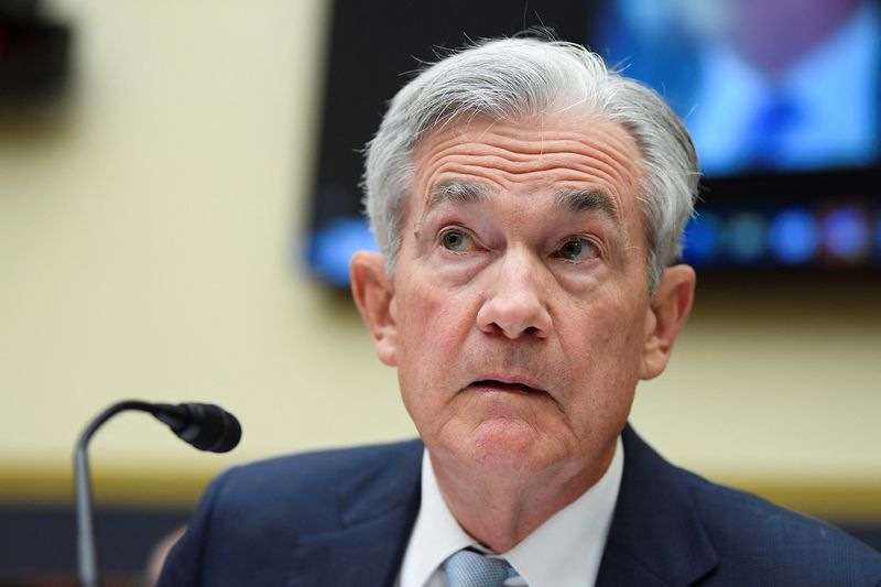 &copy; Reuters. FILE PHOTO: U.S Federal Reserve Board Chair Jerome Powell testifies before a House Financial Services Committee hearing in Washington, U.S., June 23, 2022. REUTERS/Mary F. Calvert