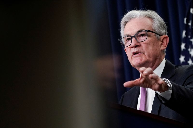 &copy; Reuters. Federal Reserve Board Chairman Jerome Powell speaks during a news conference following a two-day meeting of the Federal Open Market Committee (FOMC) in Washington, U.S., July 27, 2022. REUTERS/Elizabeth Frantz