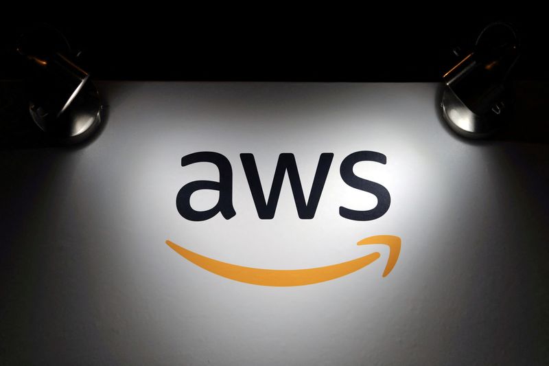 &copy; Reuters. FILE PHOTO: The logo of Amazon Web Services (AWS) is seen during the 4th annual America Digital Latin American Congress of Business and Technology in Santiago, Chile, September 5, 2018. REUTERS/Ivan Alvarado