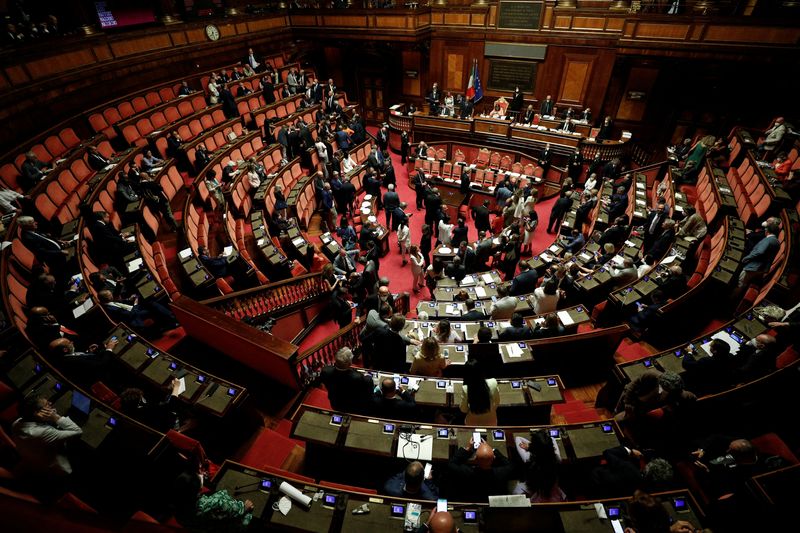 &copy; Reuters. Senado italiano, em Roma
20/07/2022
REUTERS/Guglielmo Mangiapane