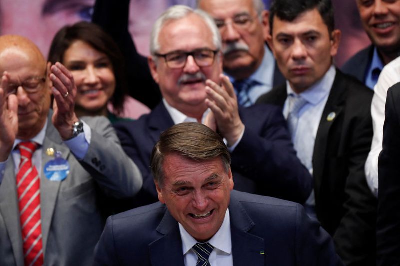 © Reuters. Presidente Jair Bolsonaro durante convenção do PP em Brasília
27/07/2022
REUTERS/Adriano Machado