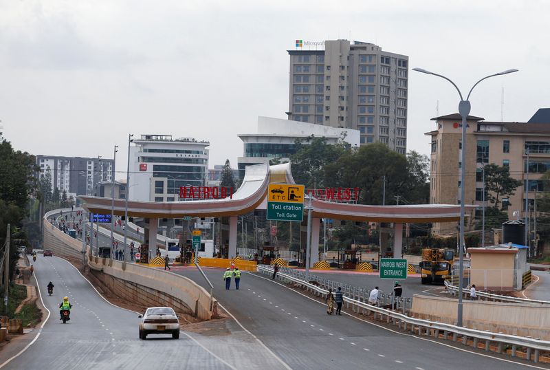 &copy; Reuters. FILE PHOTO: A view shows a toll station on the Expressway undertaken by the China Road and Bridge Corporation (CRBC) on a public-private partnership (PPP) basis, in Nairobi, Kenya May 8, 2022. REUTERS/Thomas Mukoya