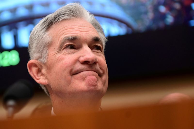 &copy; Reuters. FILE PHOTO: Federal Reserve Chairman Jerome Powell testifies during a House Financial Services Committee hearing on "Monetary Policy and the State of the Economy" in Washington, U.S. July 10, 2019. REUTERS/Erin Scott/File Photo