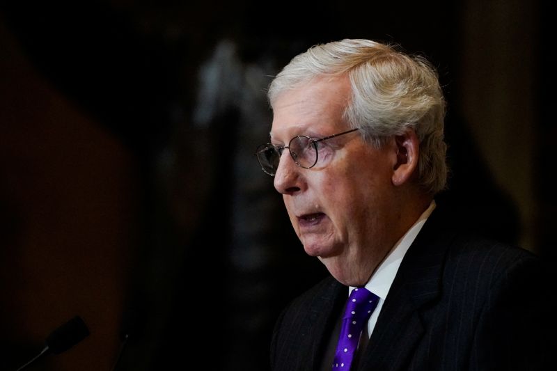 &copy; Reuters. U.S. Senate Minority Leader Mitch McConnell (R-KY) speaks during a statue dedication ceremony honoring Amelia Earhart at the U.S. Capitol in Washington, U.S., July 27, 2022. REUTERS/Elizabeth Frantz