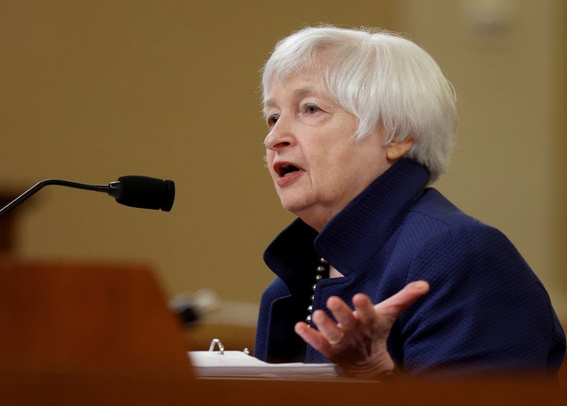 &copy; Reuters. FILE PHOTO: U.S. Treasury Secretary Janet Yellen testifies before a House Ways and Means Committee hearing on President Biden's proposed 2023 U.S. budget, on Capitol Hill in Washington, U.S., June 8, 2022. REUTERS/Jonathan Ernst