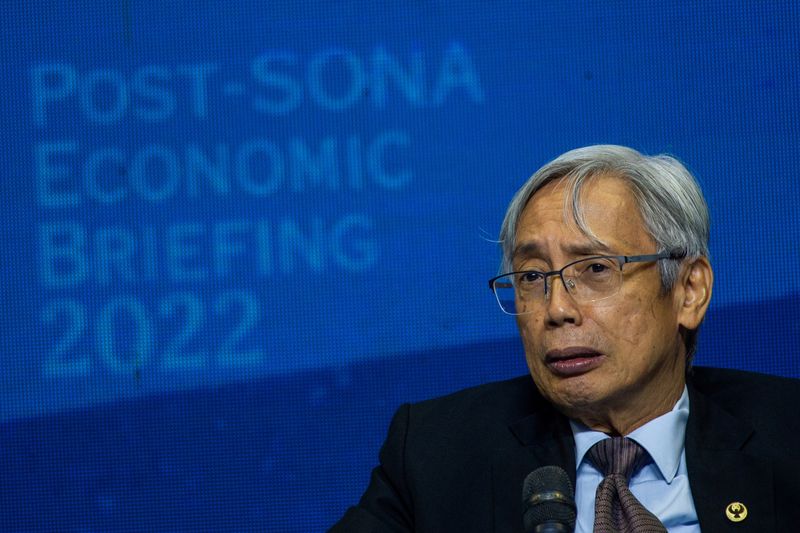 &copy; Reuters. Philippine central bank chief Felipe Medalla attends an economic briefing following President Ferdinand Marcos Jr's first State of the Nation Address, in Pasay City, Metro Manila, Philippines, July 26, 2022. REUTERS/Lisa Marie David