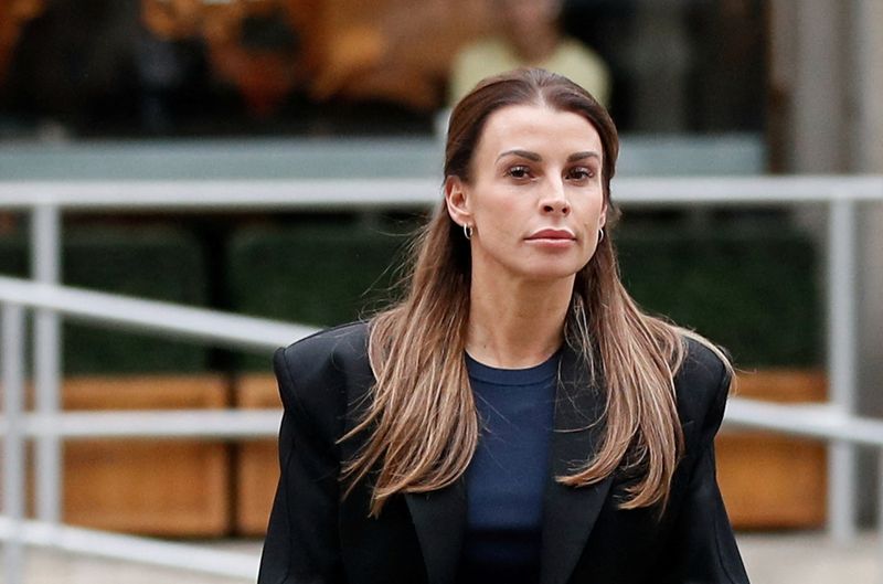 &copy; Reuters. FILE PHOTO: Coleen Rooney, wife of Derby County manager Wayne Rooney arrives at the Royal Courts of Justice in London, Britain, May 10, 2022. REUTERS/Peter Nicholls