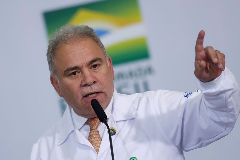 &copy; Reuters. Ministro da Saúde, Marcelo Queiroga, durante cerimônia em Brasília
18/04/2022 REUTERS/Adriano Machado