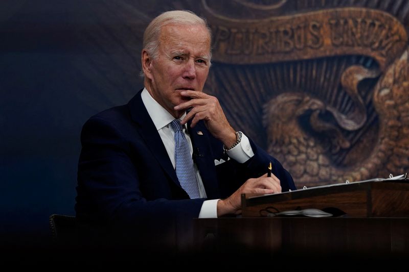 &copy; Reuters. الرئيس الأمريكي جو بايدن في البيت الأبيض بواشنطن يوم 28 يوليو تموز 2022. تصوير: إليزابيث فرانتز - رويترز. 