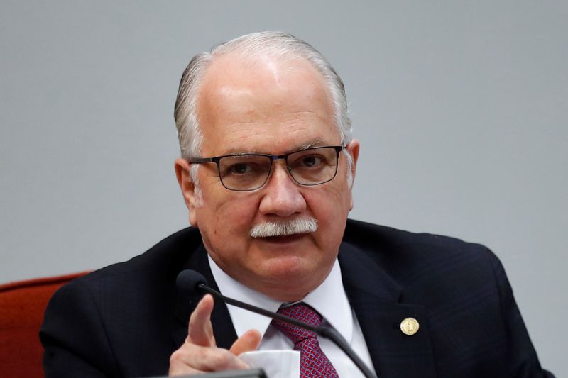 &copy; Reuters. Presidente do TSE, Edson Fachin, em Brasília
18/05/2022
REUTERS/Adriano Machado