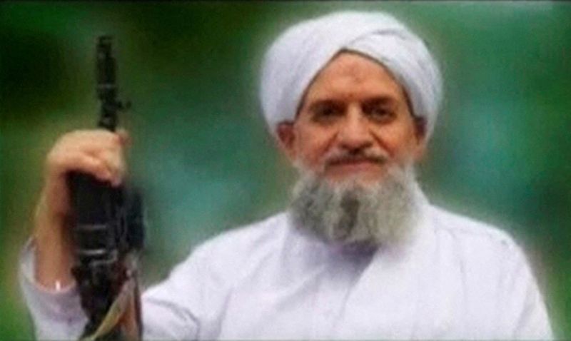 &copy; Reuters. FILE PHOTO: A photo of Al Qaeda's new leader, Egyptian Ayman al-Zawahiri, is seen in this still image taken from a video released on September 12, 2011.  SITE Monitoring Service/Handout via REUTERS TV