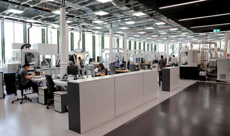 &copy; Reuters. A general view shows a workshop at the new factory of Swiss watch manufacturer IWC in Schaffhausen, Switzerland August 27, 2018. Picture taken August 27, 2018. REUTERS/Arnd Wiegmann