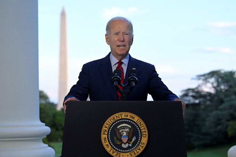 &copy; Reuters. U.S. President Joe Biden addresses the nation on the killing of Al Qaeda leader Ayman al-Zawahiri in a U.S. drone strike, in Washington, U.S. August 1, 2022.  Jim Watson/Pool via REUTERS