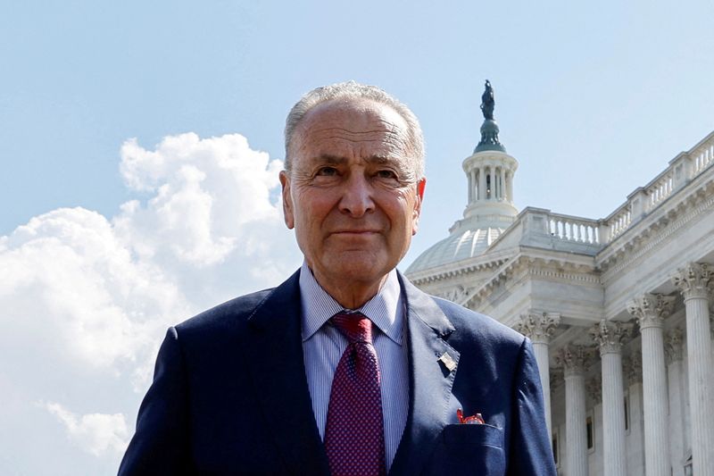 &copy; Reuters. FILE PHOTO: U.S. Senate Majority Leader Chuck Schumer (D-NY) at the U.S. Capitol in Washington, U.S. August 2, 2022.  REUTERS/Jonathan Ernst/File Photo