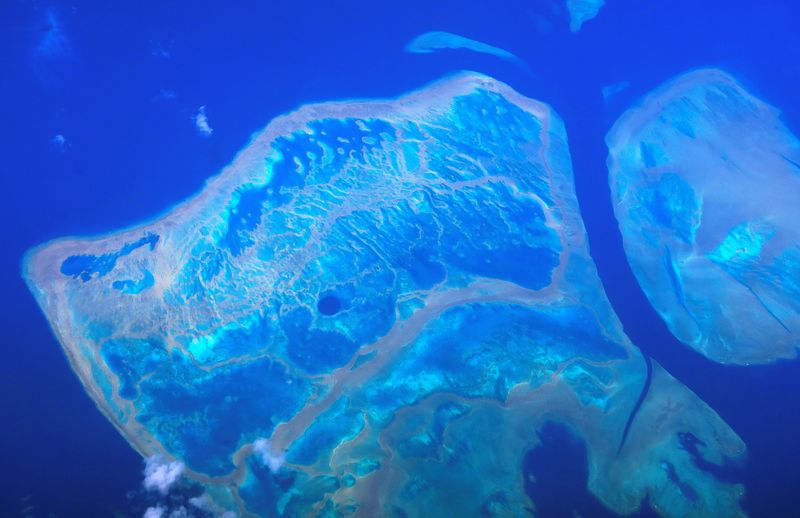 &copy; Reuters. الشعاب المرجانية من أعلى الحاجز المرجاني العظيم قبالة ساحل كوينزلاند بالقرب من بلدة روكهامبتون في أستراليا في صورة من أرشيف رويترز.