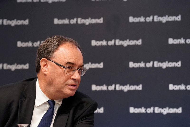 &copy; Reuters. FILE PHOTO: Governor of the Bank of England Andrew Bailey at the Bank of England, in London, Britain July 5, 2022. Stefan Rousseau/Pool via REUTERS/File Photo