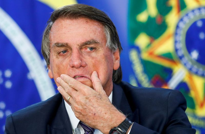 &copy; Reuters. Presidente Jair Bolsonaro durante cerimônia no Palácio do Planalto
24/05/2022
REUTERS/Adriano Machado