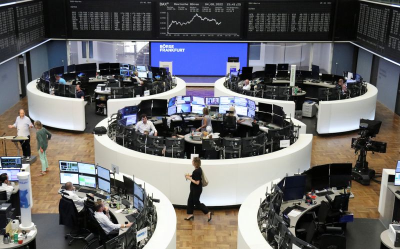 European shares pop two weeks of gains as growth fears weigh