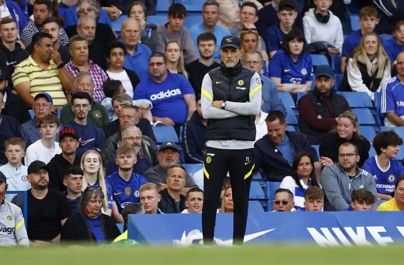 &copy; Reuters. El entrenador del Chelsea, Thomas Tuchel, durante el partido contra el Leicester City, Stamford Bridge, Londres, Reino Unido, 19 de mayo de 2022. REUTERS/Andrew Boyers 