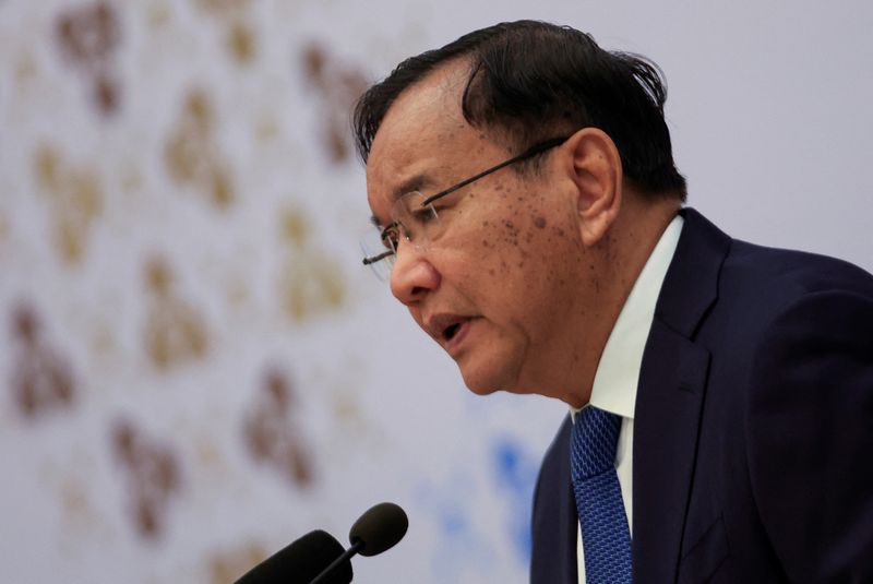 &copy; Reuters. Cambodia's Foreign Minister Prak Sokhonn attends a news conference after the conclusion of the ASEAN foreign ministers' meeting in Phnom Penh, Cambodia, August 6, 2022. REUTERS/Soe Zeya Tun
