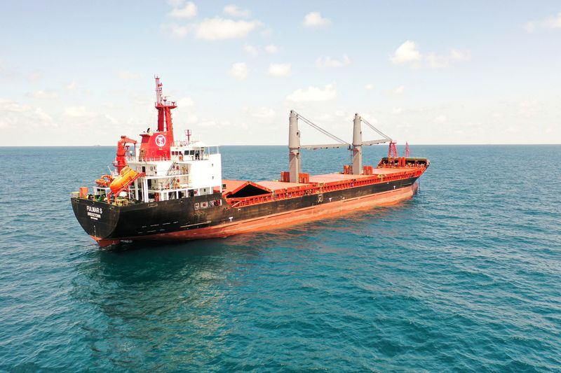 &copy; Reuters. FILE PHOTO: Barbados-flagged general cargo ship Fulmar S is pictured in the Black Sea, north of the Bosphorus Strait, in Istanbul, Turkey August 5, 2022. REUTERS/Mehmet Emin Caliskan/File Photo