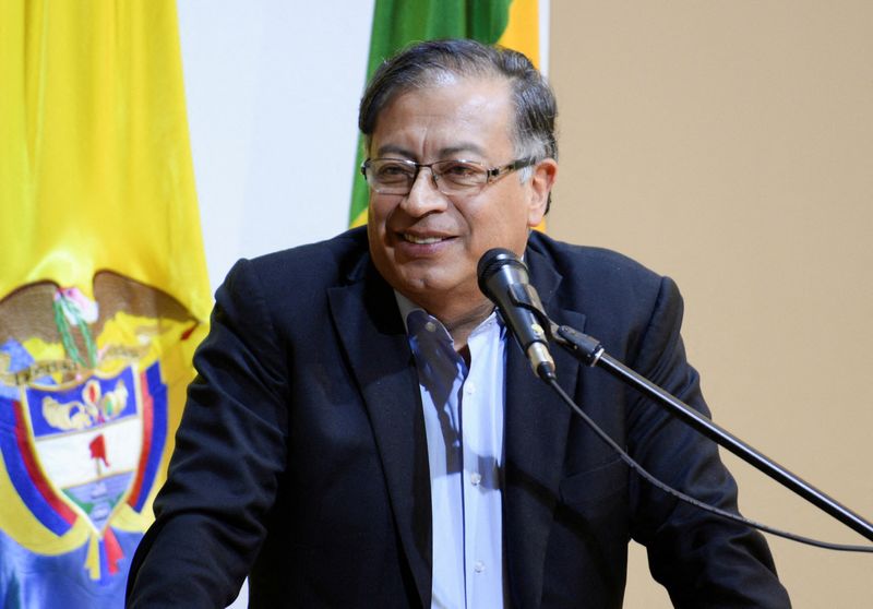 &copy; Reuters. FILE PHOTO: Colombia's President-elect Gustavo Petro addresses the audience at his alma mater Universidad Externado de Colombia, in Bogota, Colombia July 26, 2022. REUTERS/Vannessa Jimenez/File Photo