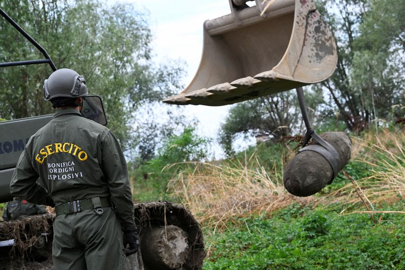 WW2 bomb discovered in drought-stricken waters of Italy's Po River