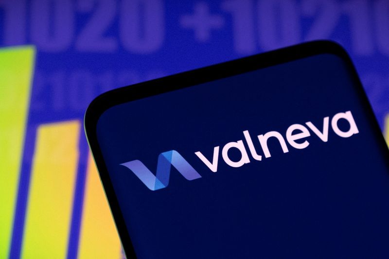 &copy; Reuters. FILE PHOTO: Valneva logo and stock graph are seen displayed in this illustration taken, May 3, 2022. REUTERS/Dado Ruvic/Illustration/File Photo