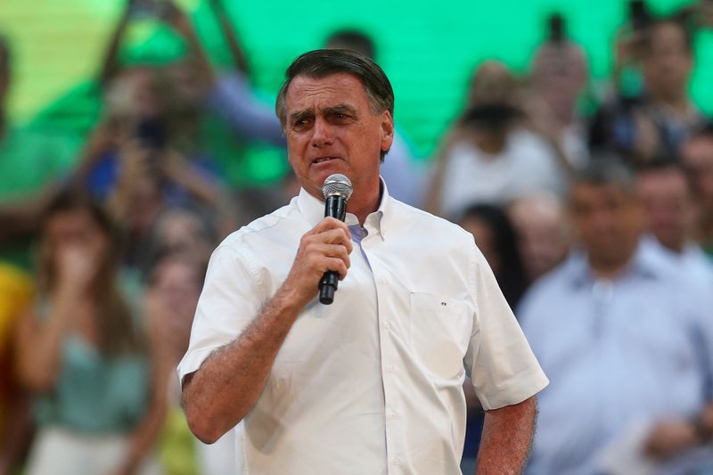 &copy; Reuters. Jair Bolsonaro discursa durante convenção do PL que lançou sua candidatura à reeleição, no Rio de Janeiro, Brasil
24/06/2022 REUTERS/Ricardo Moraes