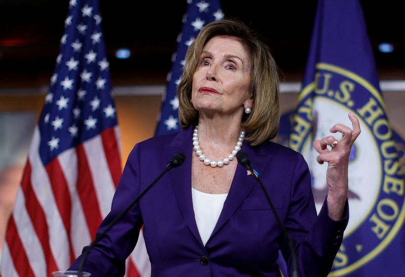 &copy; Reuters. Presidente da Câmara dos Deputados dos EUA, Nancy Pelosi, durante entrevista coletiva em Washington
29/07/2022 REUTERS/Jonathan Ernst