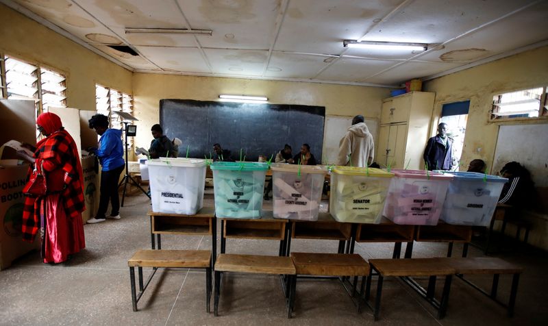 &copy; Reuters. مركز اقتراع في إحدى ضواحي نيروبي يوم 9 أغسطس آب 2022. رويترز