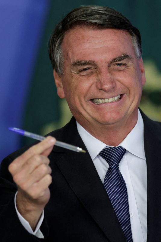 &copy; Reuters. Bolsonaro no Palácio do Planalto 
04/08/2022 
REUTERS/Ueslei Marcelino