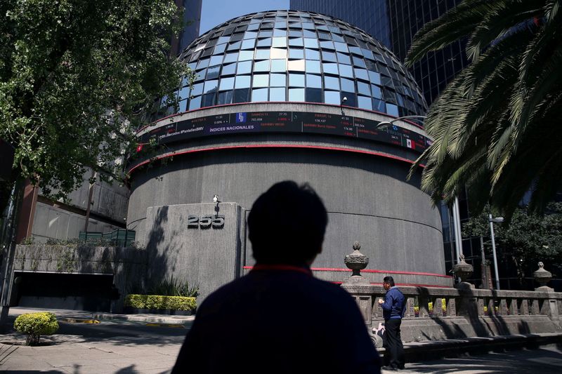 &copy; Reuters. FILE PHOTO: Mexico's stock exchange building is pictured in Mexico City, Mexico, February 27, 2020. REUTERS/Edgard Garrido