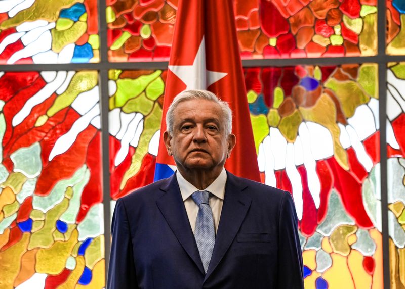 &copy; Reuters. FILE PHOTO: Mexico's President Andres Manuel Lopez Obrador looks on during a ceremony at the Revolution Palace in Havana, Cuba, May 8, 2022. Yamil Lage/Pool via REUTERS