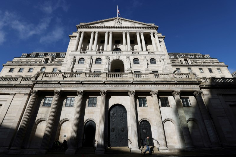 &copy; Reuters. FILE PHOTO: A person walks past the Bank of England, in London, Britain October 31, 2021. REUTERS/Tom Nicholson/File Photo