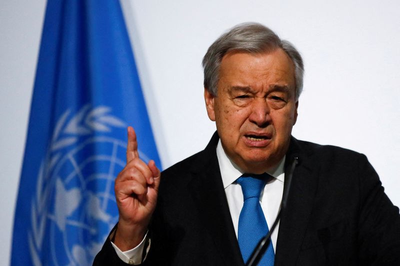 &copy; Reuters. Secretário-geral da ONU, Antonio Guterres, discursa em conferência em Lisboa, Portugal
27/06/2022 REUTERS/Pedro Nunes/File Photo