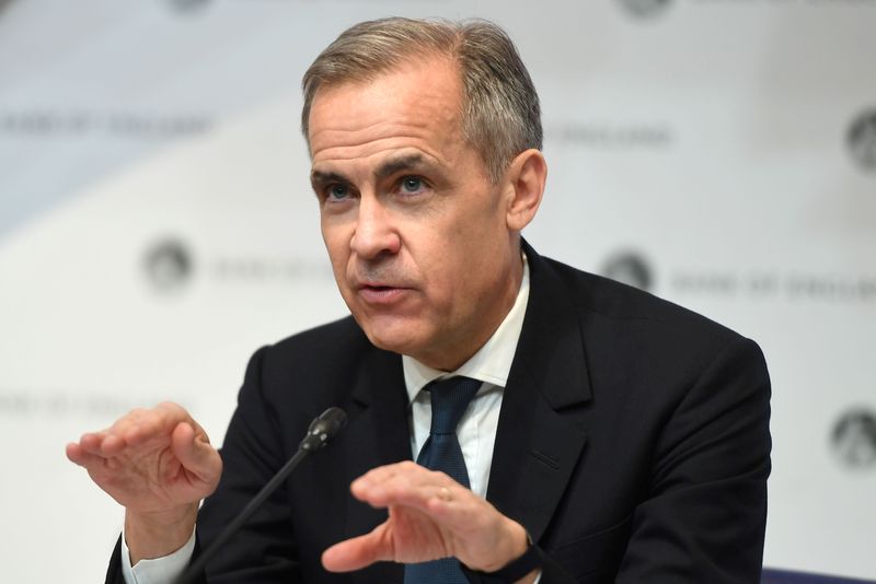 &copy; Reuters. FILE PHOTO: Mark Carney, Governor of the Bank of England (BOE) attends a news conference at Bank Of England in London, Britain March 11, 2020. Peter Summers/Pool via REUTERS/File Photo