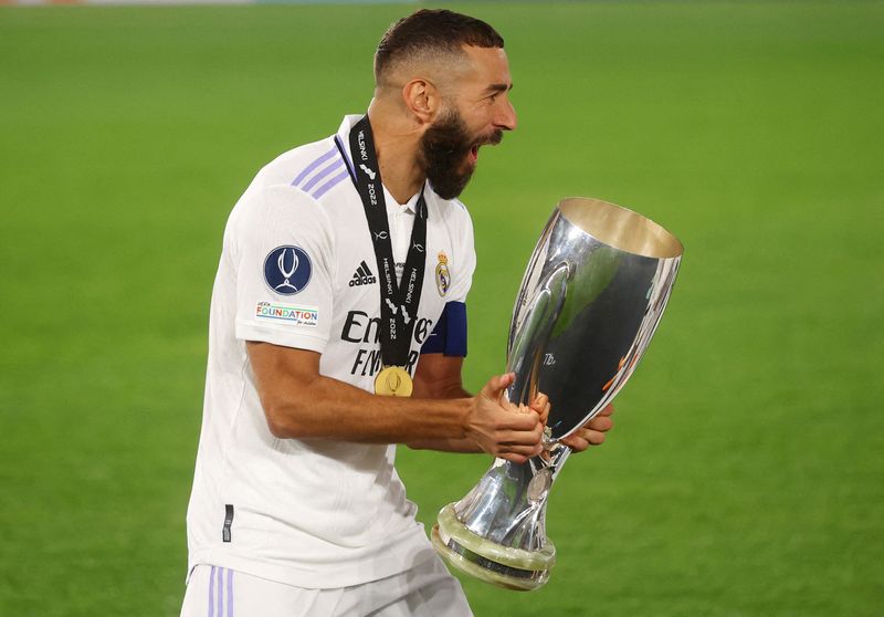 &copy; Reuters. Atacante Karim Benzema, do Real Madrid
10/08/2022
REUTERS/Kai Pfaffenbach