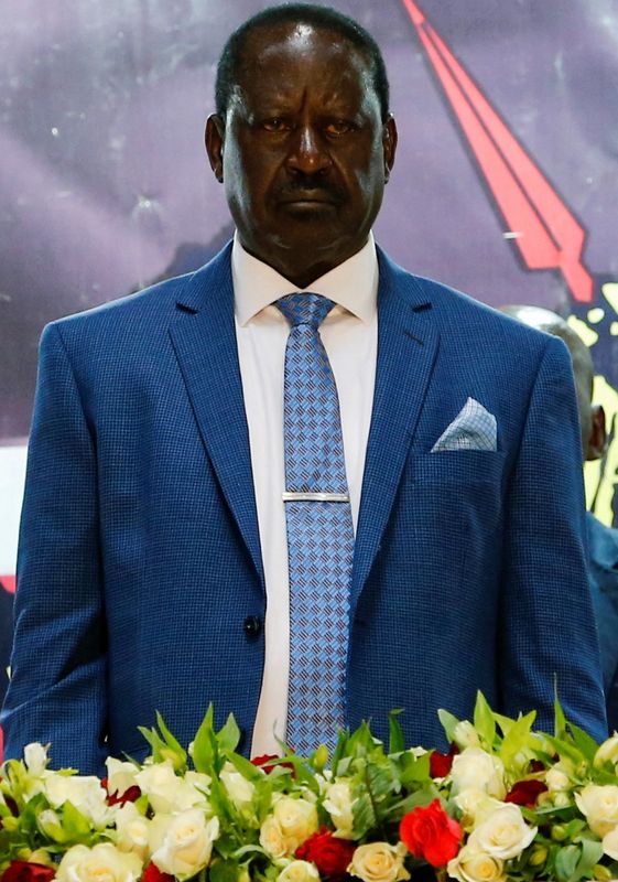 &copy; Reuters. زعيم المعارضة رايلا أودينجا في نيروبي في كينيا يوم السابع من أغسطس آب 2022. تصوير: توماس موكويا - رويترز.