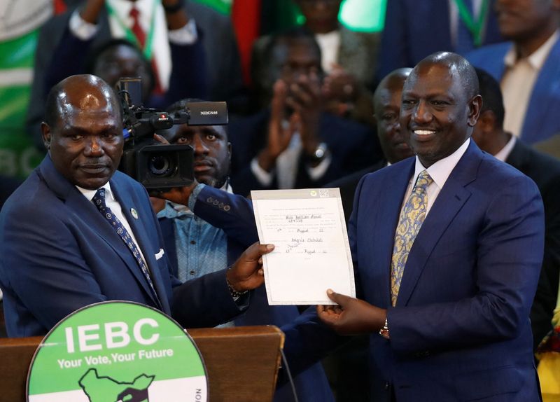 Kenya President-elect Ruto says electoral commission officials are heroes